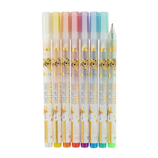 Набор гелевых ручек 8 цветов, BV UniWrite Glitter 'Котики делают нас счастливыми' 3