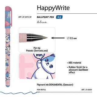 Ручка шариковая BV 'Kawaii Animalse. Котик', 0.5 мм, синяя 6