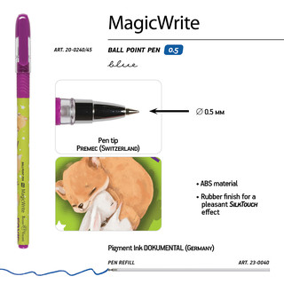 Ручка шариковая BV MagicWrite 'Лиса с зайчиком' 0.5 мм, синий 3