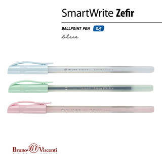 Ручка шариковая BV UniWrite 'SmartWrite Zefir' 0.5 мм, синий, корпус ассорти. Цена за 1 шт. 3