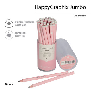 Карандаш чернографитовый, 4В супер мягкий, BV HappyGraphix 'Зефирный розовый' 2