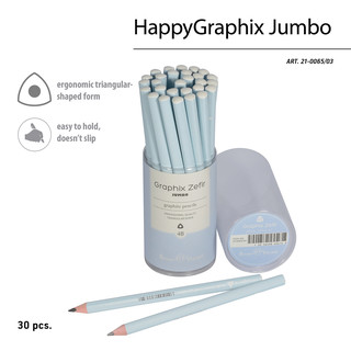 Карандаш чернографитовый, 4В супер мягкий, BV HappyGraphix 'Зефирный голубой' 2