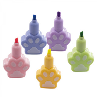 Текстовыделитель сегментный 5 цветов, Alingar 'Лапки' неоновые цвета 2