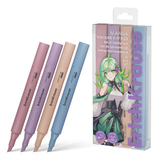 Текстмаркеры 4 цвета, ErichKrause Visioline V-17 Mini Flex Ma...