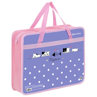 Папка сумка 'Meow' 1 отделение, А4, для тетрадей, труда, рисования, Brauberg 1