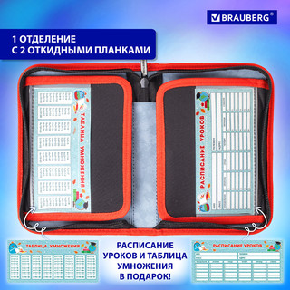 Пенал 'Ninja', 1 отделение, 2 откидные планки, полиэстер, 21х14 см, Brauberg 16