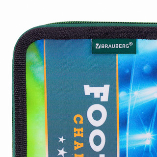 Пенал 2 отделения, 'Fire football', полиэстер, 21х14 см, Brauberg 10