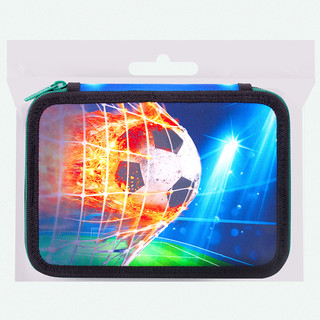 Пенал 2 отделения, 'Fire football', полиэстер, 21х14 см, Brauberg 13