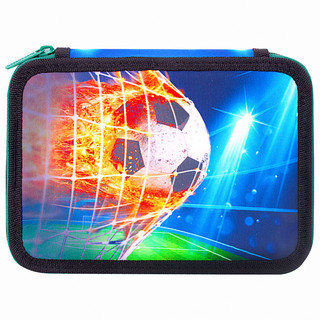 Пенал 2 отделения, 'Fire football', полиэстер, 21х14 см, Brauberg 2