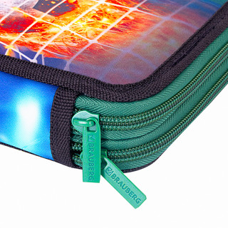 Пенал 2 отделения, 'Fire football', полиэстер, 21х14 см, Brauberg 9