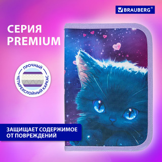 Пенал 'Anime cat' 1 отделение, 1 откидная планка, Brauberg 11