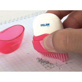 Ластик Milan Capsule в пластиковом чехле с щёткой, артикул 4900116 3