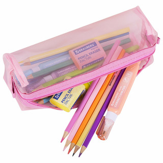 Пенал-тубус, сетка, 22х5х5 см, розовый, Brauberg 4