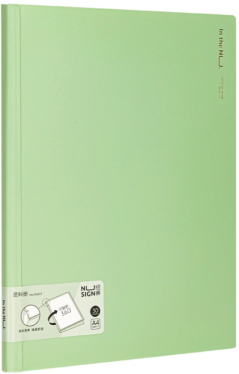 Папка с 30 вкладышами Deli Nusign A4, полипропилен, зеленый