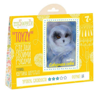 Картина из шерсти Северная сова Toyzy