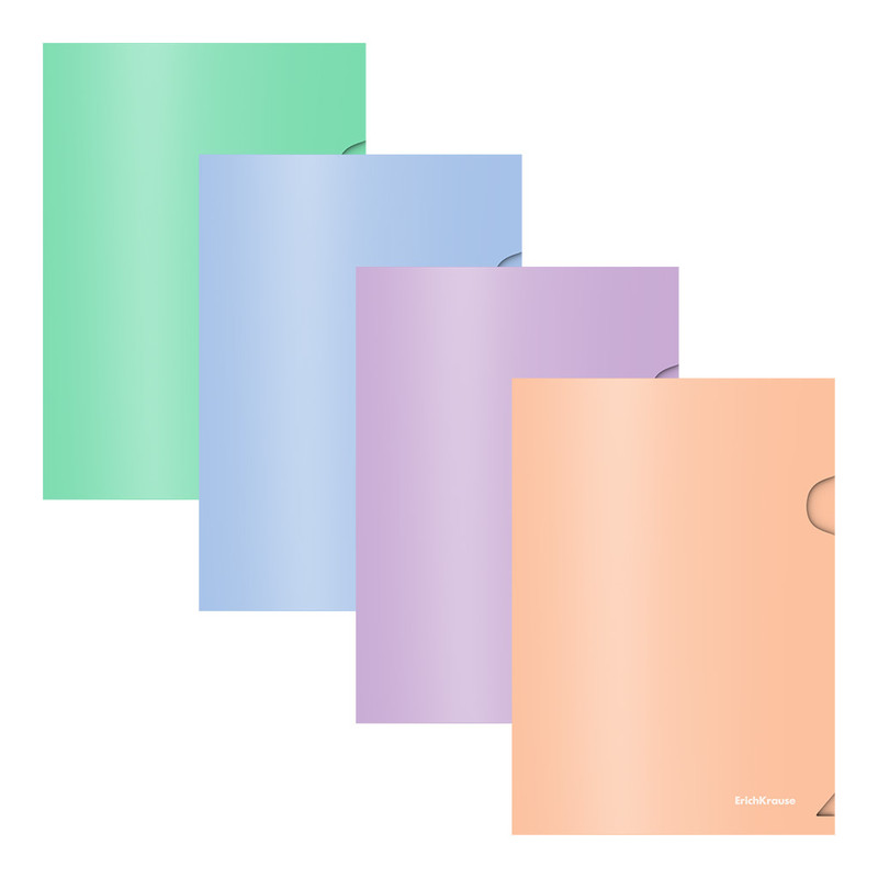 Папка-уголок А5+, пластик, ErichKrause Matt Pastel Bloom, ассорти. Цена за 1шт.