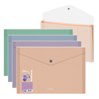 Папка-конверт на кнопке А4, 4 отделения, пластик, ErichKrause...