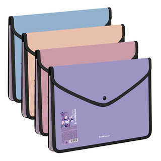 Папка-конверт на кнопке А4, пластик, ErichKrause Soft Manga, ...