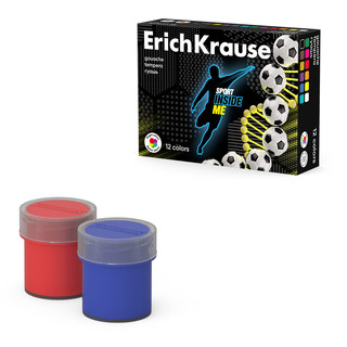 Гуашь 12 цветов по 20 мл, ErichKrause Sport DNA, картонная ко...