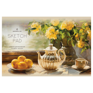 Альбом для рисования 40 листов, А4, на скрепке, Greenwich Lin...