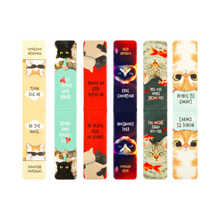 Закладки магнитные для книг, 6шт., MESHU 'Funny joke', глянцевая ламинация 3