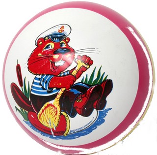 Мяч 'Чапаев' 20 см, лакированный, с рисунком 1