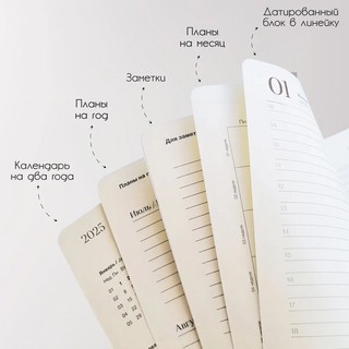 Ежедневник планер датированный 2025 Infolio 'Desire', А5 на 176 листов, мягкая обложка из экокожи, фиолетовый 5