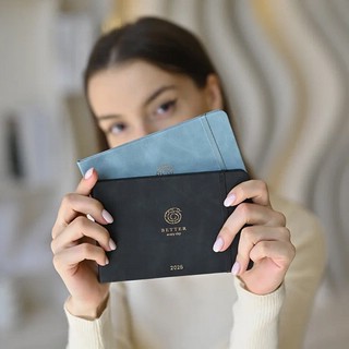 Датированный еженедельник планер 2025 Infolio 'Snake' (змея), А6, 64 листа, экозамша, голубой 5