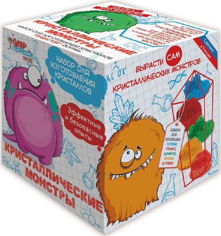 Научные технологии Набор для опытов и экспериментов Кристаллические Монстры