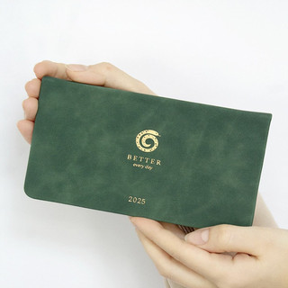 Датированный еженедельник планер 2025 Infolio 'Snake' (змея), А6 на 64 листа, твердая обложка из экозамши, зеленый 3