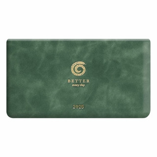 Датированный еженедельник планер 2025 Infolio 'Snake' (змея), А6 на 64 листа, твердая обложка из экозамши, зеленый 1