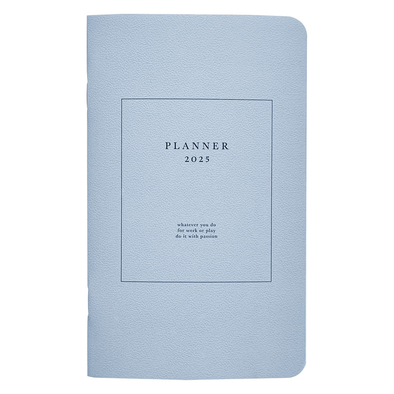Планер датированный 2025 beSmart 'Notes' на скрепке, А6 на 32 листа, мягкая обложка, голубой
