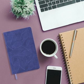 Ежедневник датированный 2025, А5, Brauberg Foliage, под кожу гибкий, сиреневый 16