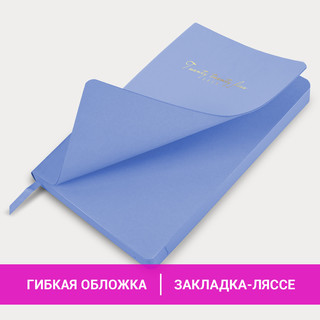 Ежедневник датированный 2025, А5, Brauberg Pastel, под кожу, гибкий, синий 17