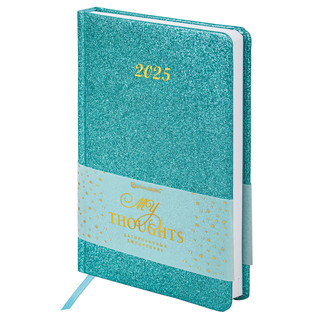 Ежедневник датированный 2025, А5, Brauberg Sparkle, под кожу,...