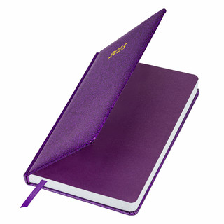 Ежедневник датированный 2025, А5, Brauberg Sparkle, под кожу, блестки, фиолетовый 3