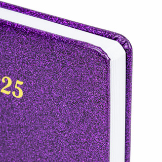 Ежедневник датированный 2025, А5, Brauberg Sparkle, под кожу, блестки, фиолетовый 4