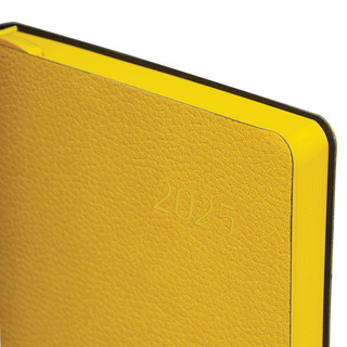 Ежедневник датированный 2025, А5, Brauberg Stylish, под кожу гибкий, желтый 4