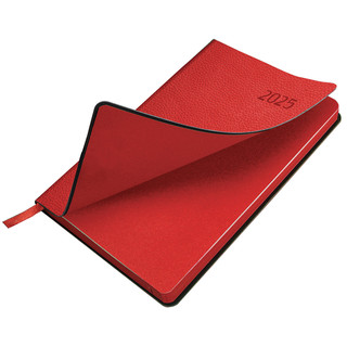 Ежедневник датированный 2025, А5, Brauberg Stylish, под кожу гибкий, красный 3