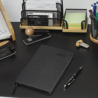 Ежедневник датированный 2025, А5, Brauberg Stylish, под кожу гибкий, черный 16