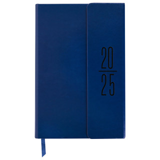 Ежедневник датированный 2025, А5, Brauberg Towny, под кожу, клапан, синий 3
