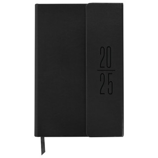 Ежедневник датированный 2025, А5, Brauberg Towny, под кожу, клапан, черный 3