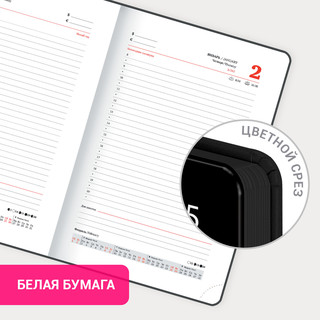 Ежедневник датированный 2025, А5, Brauberg Vista, под кожу, твердый, Flowers 18