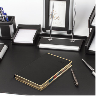 Ежедневник датированный 2025, А5, Galant Infinity Gold, под кожу, черный 15