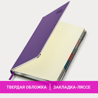 Ежедневник датированный 2025, А5, Galant Infinity Silver, под кожу, фиолетовый 17