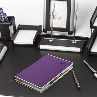 Ежедневник датированный 2025, А5, Galant Infinity Silver, под кожу, фиолетовый 5