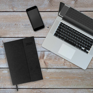 Ежедневник датированный 2025, А5, Galant Magnetic, под кожу, клапан, черный 14