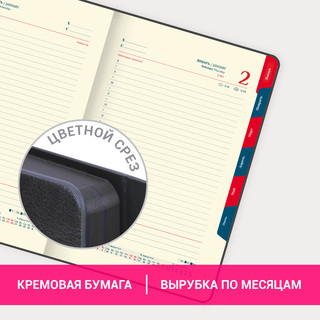 Ежедневник датированный 2025, А5, Galant Magnetic, под кожу, клапан, черный 17