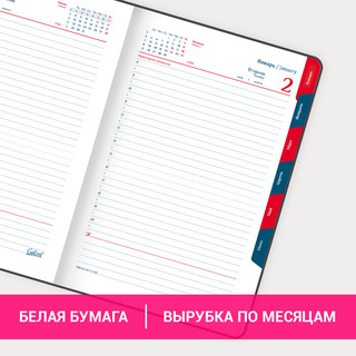 Ежедневник датированный 2025, А5, Galant White, под кожу, белый 18