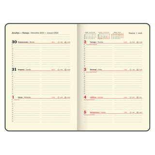 Еженедельник датированный 2025, А5, Brauberg Imperial, под кожу, коричневый 12